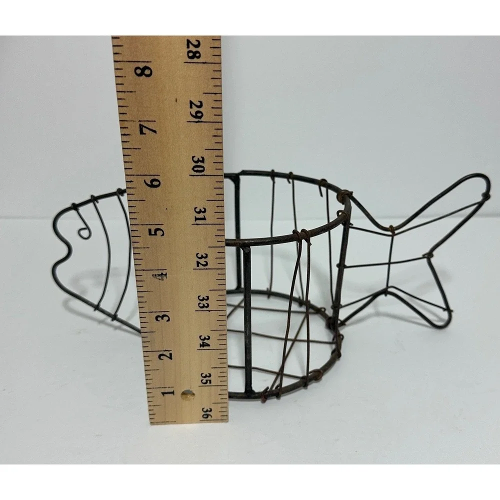 VTG Rustic Metal Wire Fish Planter Holder Garden Nautical Farmhouse Cottage